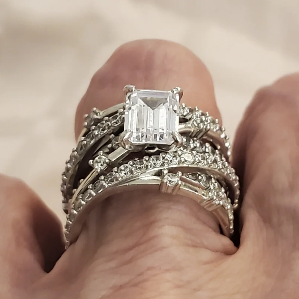 Sterling Silver Diamond Cz Ring